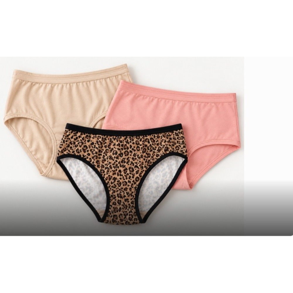 NEW 3pk Womens Underwear Size XL Bali Vanity Fair State Day Leopard Pink Beige